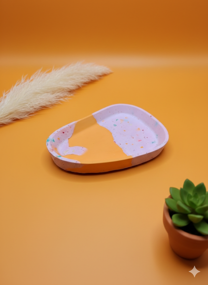 Gips-Tray "Bonbon Terrazzo" – Handgefertigtes Deko-Tablett (17cm)