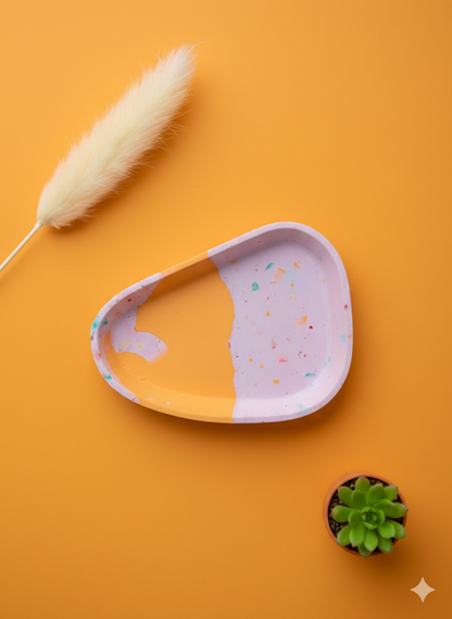 Gips-Tray "Bonbon Terrazzo" – Handgefertigtes Deko-Tablett (17cm)