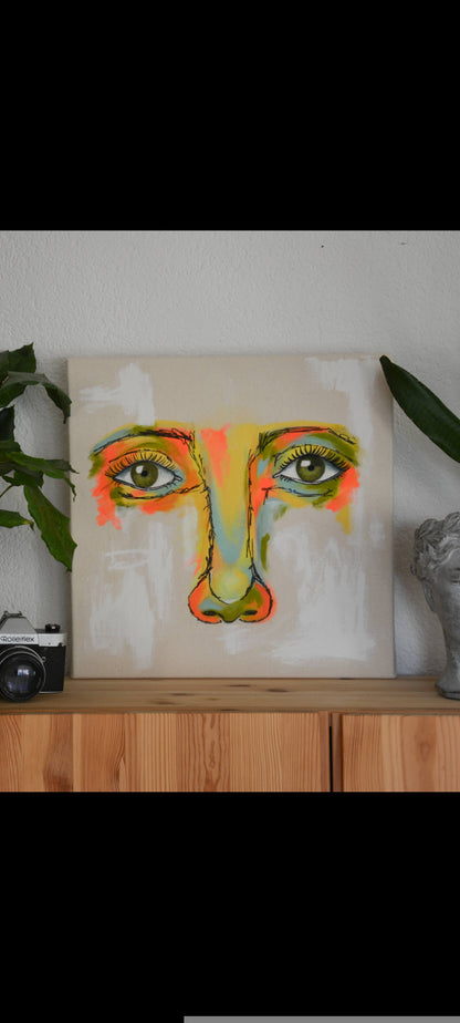 "Lebendiger Blick" - Abstraktes Porträt