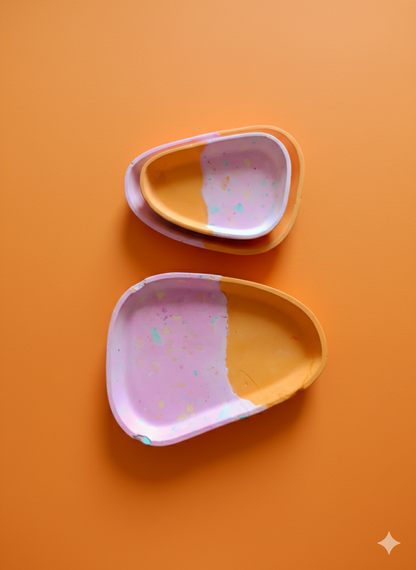 Gips-Tray "Bonbon Terrazzo" – Handgefertigtes Deko-Tablett (17cm)