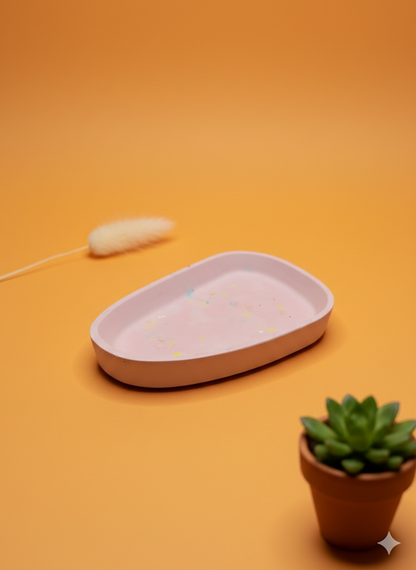 Gips-Tray "Bonbon Terrazzo" – Handgefertigtes Deko-Tablett (17cm)